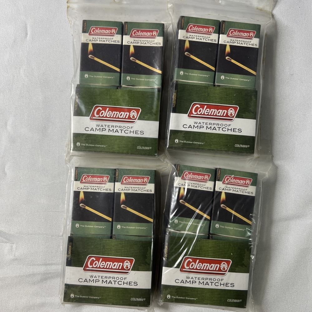 Coleman Waterproof Matches Camping Outdoor Emergency 4 Packs of 4 Boxes 16 Boxes